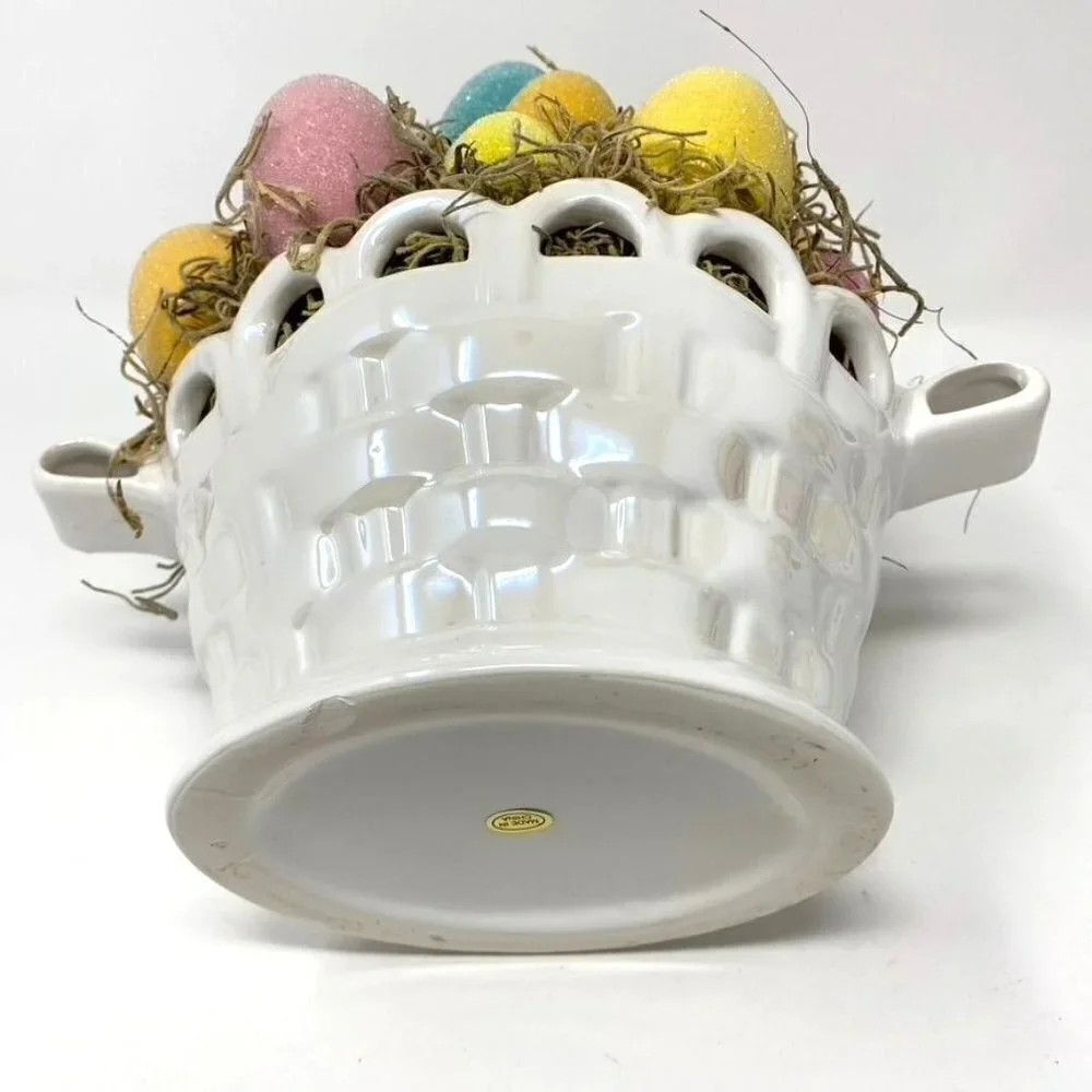 Target Frosted Easter Egg Bouquet Iridescent Planter Vase Basket Decor